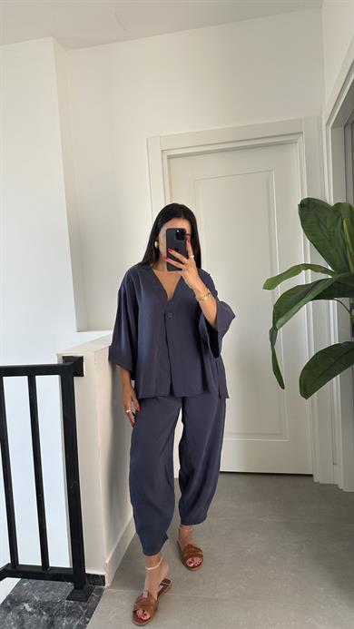 Lacivert Bluz Pantolon Takım