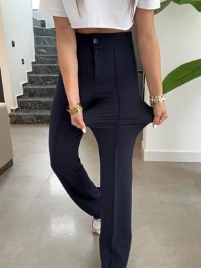 Lacivert Çimalı Palazzo Pantolon