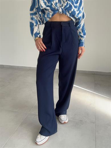 Lacivert Extra Yüksek Bel Palazzo Pantolon