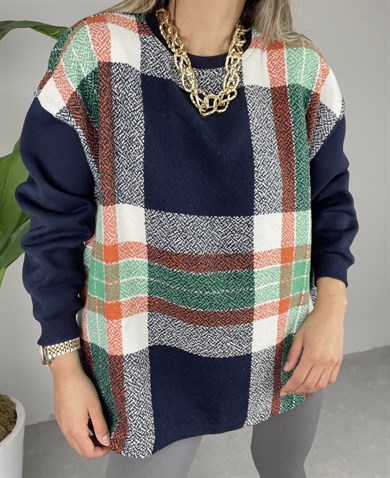 Lacivert Garnili Sweat