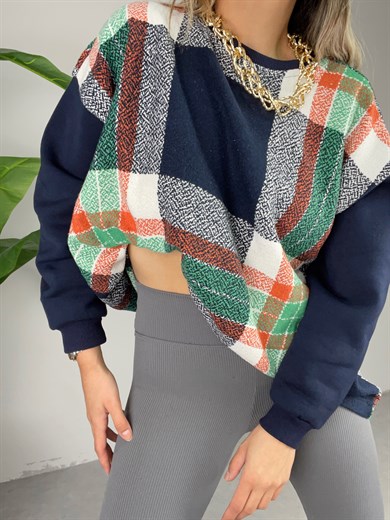 Lacivert Garnili Sweat