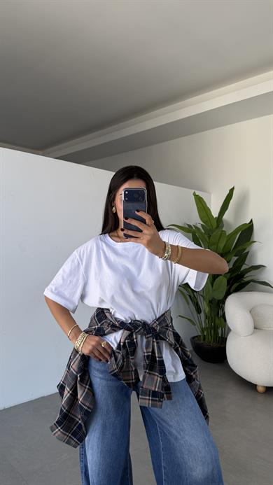 Lacivert-Gri Oduncu Gömlek