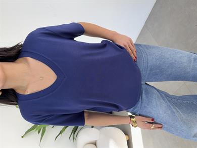 Lacivert İnterlok V Yaka Salaş Body