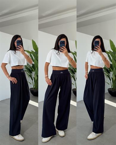 Lacivert Kalın Kemer Pantolon