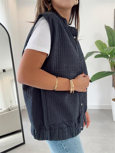 Lacivert Kapitone Yelek