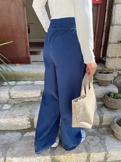 Lacivert Kemer Detaylı Pantolon