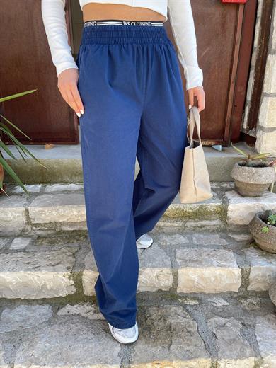 Lacivert Kemer Detaylı Pantolon