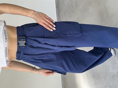 Lacivert Kemerli Kargo Pantolon