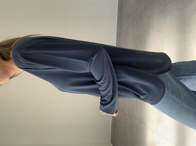 Lacivert Modal Kumaş Uzun Kol Basic