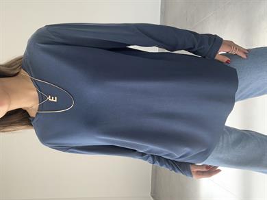 Lacivert Modal Kumaş Uzun Kol Basic