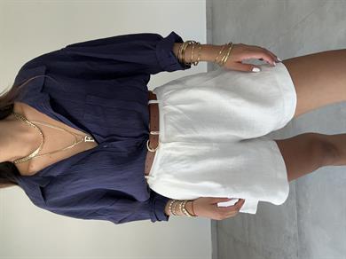 Lacivert Oversize Gömlek