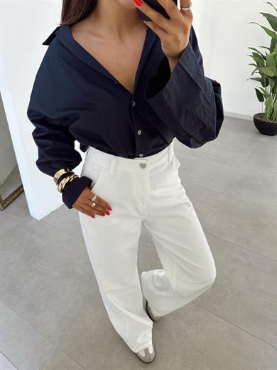 Lacivert Oversize Gömlek