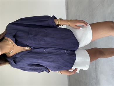 Lacivert Oversize Gömlek