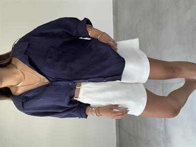 Lacivert Oversize Gömlek