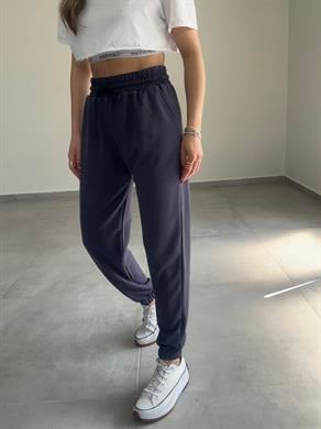 Lacivert Pamuklu Kumaş Eşofman Altı