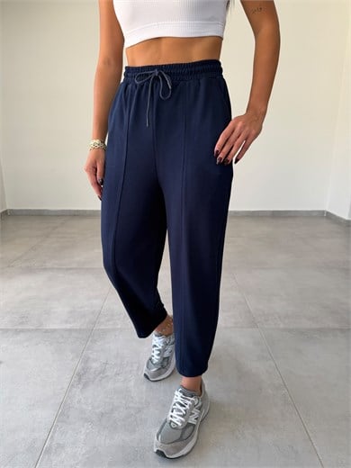 Lacivert Pike Çimalı Balon Pantolon
