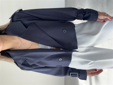 Lacivert Reglan Kısa Ceket