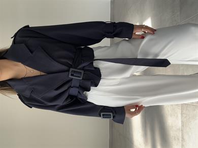 Lacivert Reglan Kısa Ceket