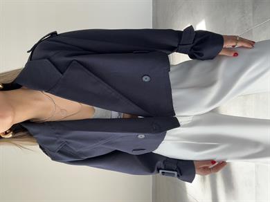 Lacivert Reglan Kısa Ceket