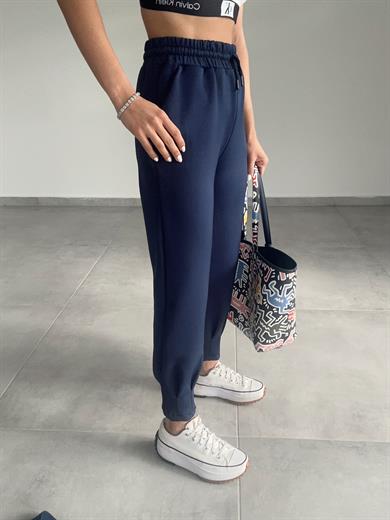 Lacivert Scuba Paça Pileli Eşofman