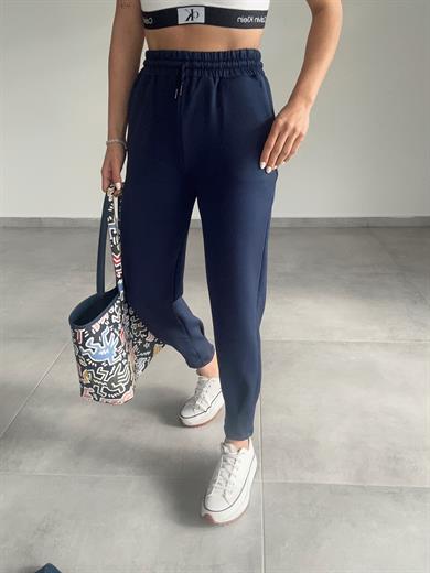 Lacivert Scuba Paça Pileli Eşofman