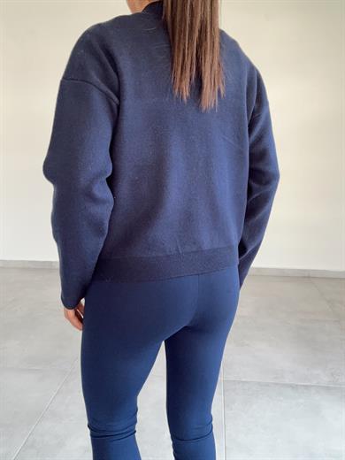 Lacivert Tedy Nakışlı Yumoş Triko