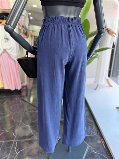 Lacivert Tencel Cupra Pantolon