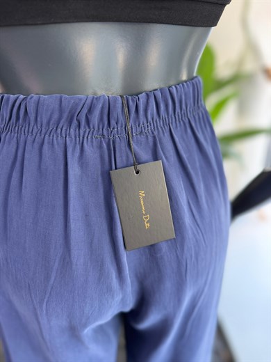Lacivert Tencel Cupra Pantolon