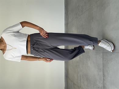 Lena Antrasit Paça Pileli Pantolon