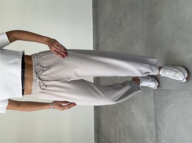 Lena Gri Paça Pileli Pantolon