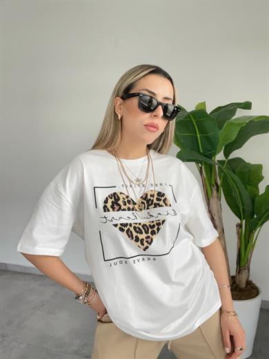 Leopar Baskılı Tişört