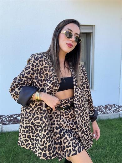 Leopar Blazer Ceket