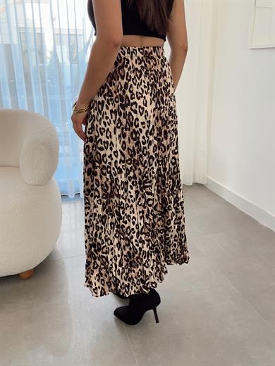 Leopar Desen Beli Lastikli Etek