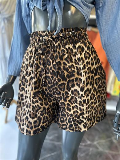 Leopar Desen Şort