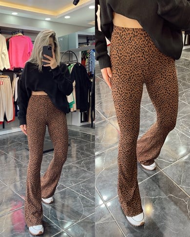 Leopar Desen Pantolon