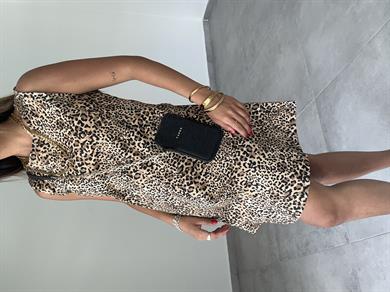 Leopar Desenli Elbise