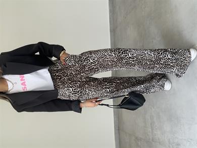 Leopar Desenli Viskon Bol Paça Pantolon