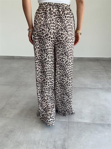 Leopar Saten Pantolon