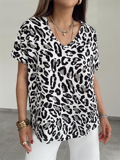 Leopar Siyah Tişört