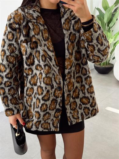 Leopar Vatkalı Ceket