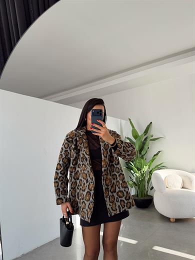 Leopar Vatkalı Ceket