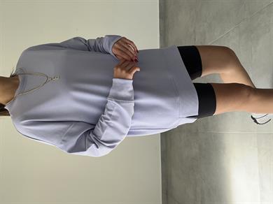 Lila Rezerve Yanları Yırtmaç Detaylı Sweat