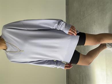 Lila Rezerve Yanları Yırtmaç Detaylı Sweat