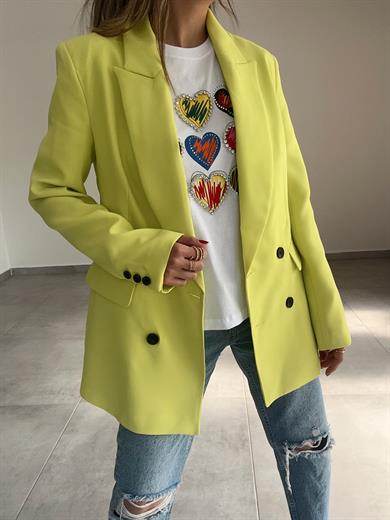 Lime Blazer Ceket