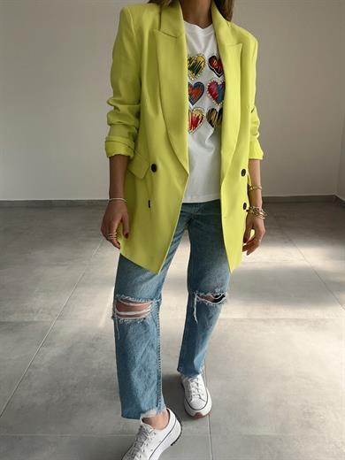 Lime Blazer Ceket