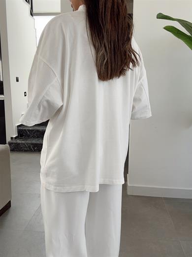 Lips Beyaz Oversize Tshirt