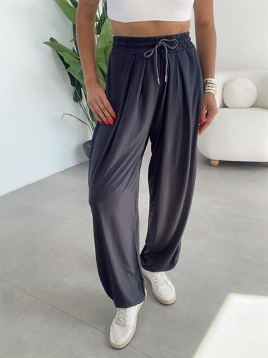 Liya Antrasit Modal Kumaş Tasarım Şalvar