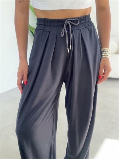 Liya Antrasit Modal Kumaş Tasarım Şalvar