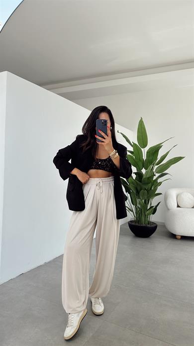 Liya Bej Modal Kumaş Tasarım Şalvar