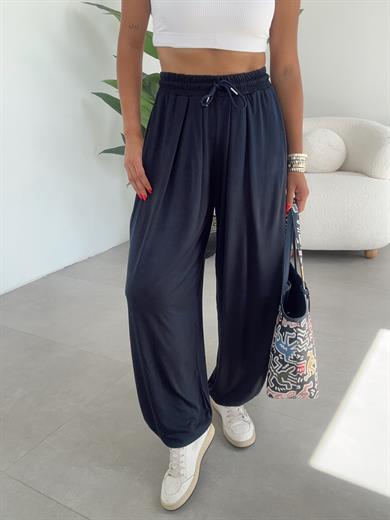 Liya Lacivert Modal Kumaş Tasarım Şalvar